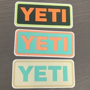 Set of 3 YETI Brand Stickers